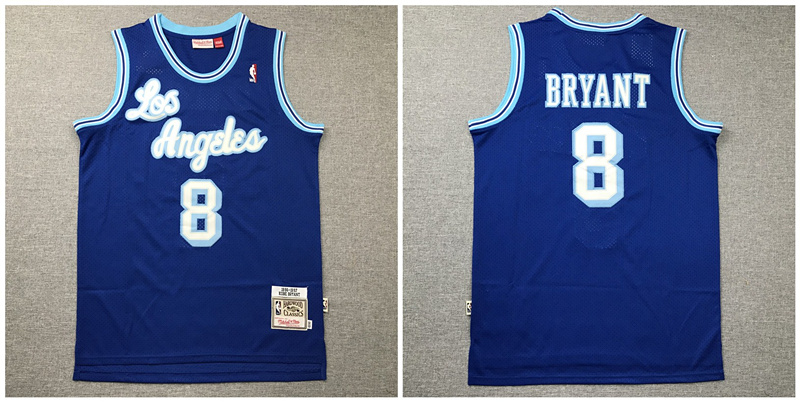 Lakers 8 Kobe Bryant Blue 1996-97 Hardwood Classics Jersey