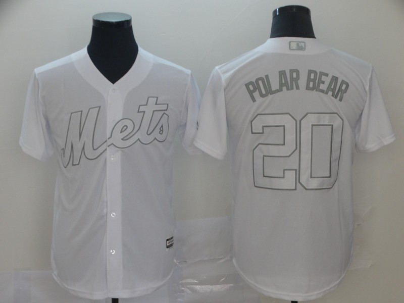 Mets 20 Pete Alonso "Polar Bear" White 2019 Players' Weekend Player Jersey