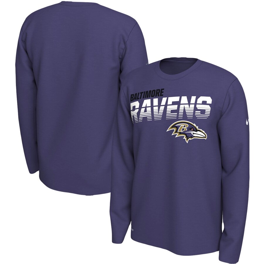 Baltimore Ravens Nike Sideline Line of Scrimmage Legend Performance Long Sleeve T Shirt Purple
