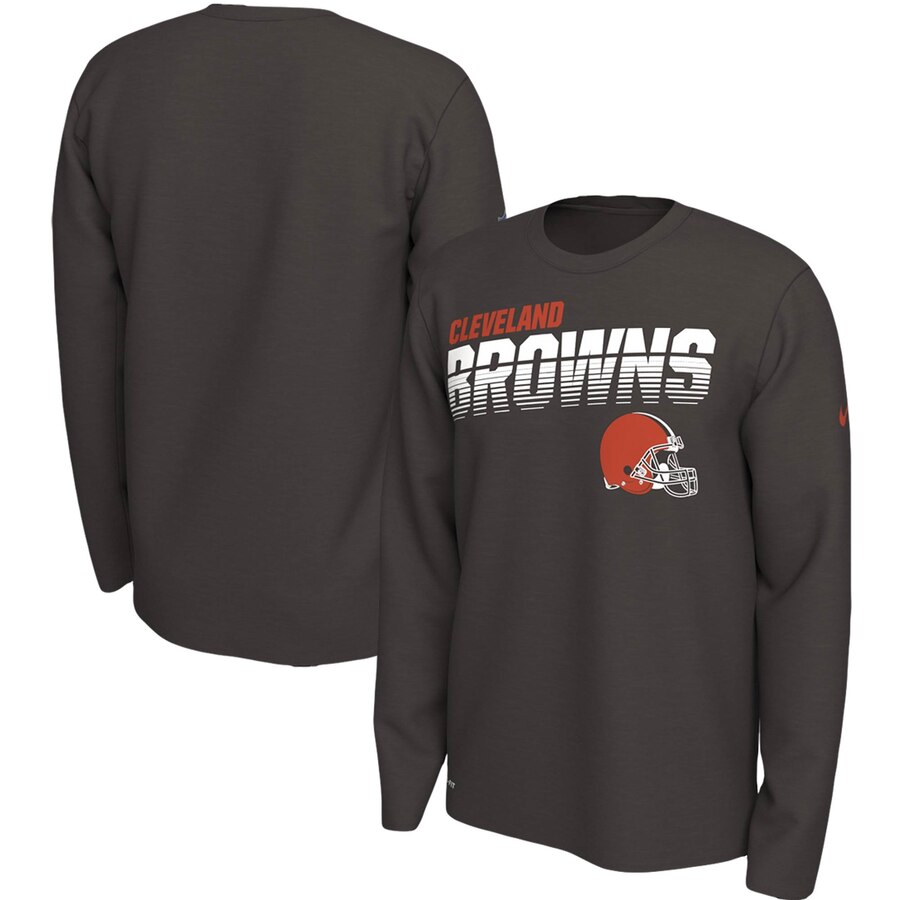 Cleveland Browns Nike Sideline Line of Scrimmage Legend Performance Long Sleeve T Shirt Brown