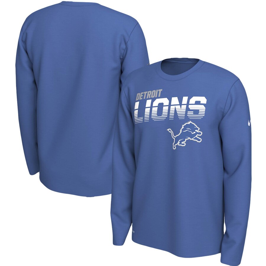 Detroit Lions Nike Sideline Line of Scrimmage Legend Performance Long Sleeve T Shirt Blue