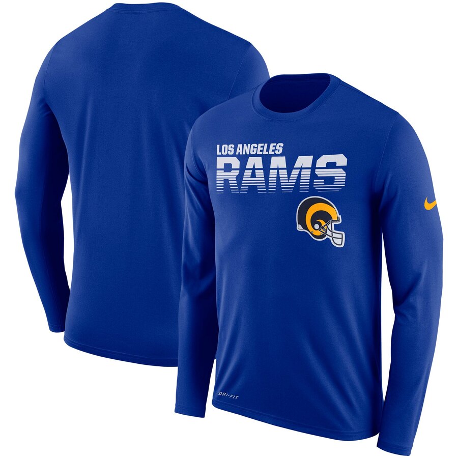 Los Angeles Rams Nike Sideline Line of Scrimmage Legend Performance Long Sleeve T Shirt Royal