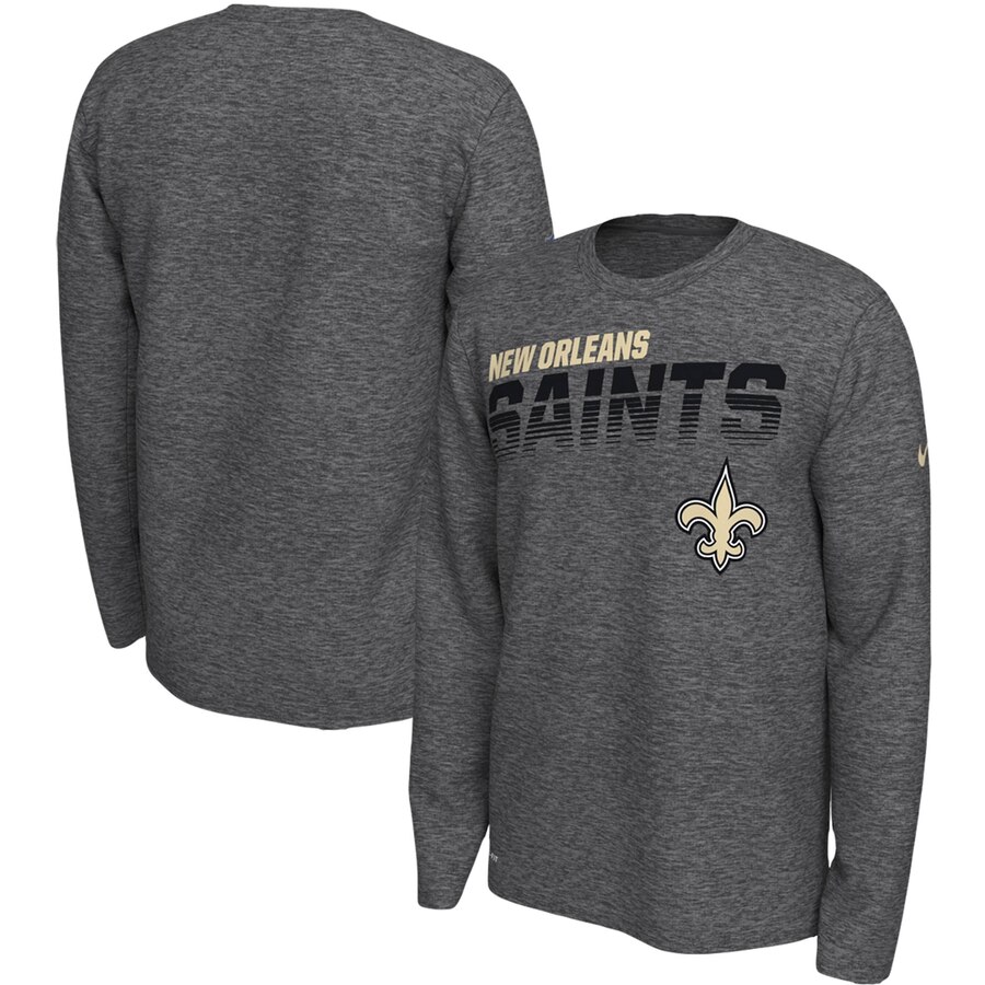 New Orleans Saints Nike Sideline Line of Scrimmage Legend Performance Long Sleeve T Shirt Gray