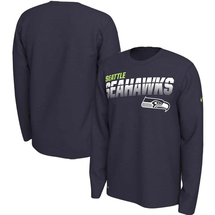 Seattle Seahawks Nike Sideline Line of Scrimmage Legend Performance Long Sleeve T Shirt College Navy