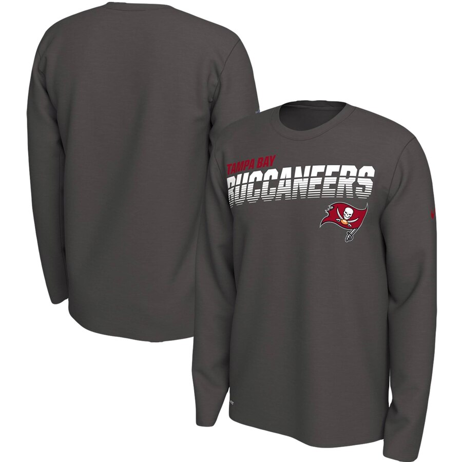 Tampa Bay Buccaneers Nike Sideline Line of Scrimmage Legend Performance Long Sleeve T Shirt Pewter - Click Image to Close