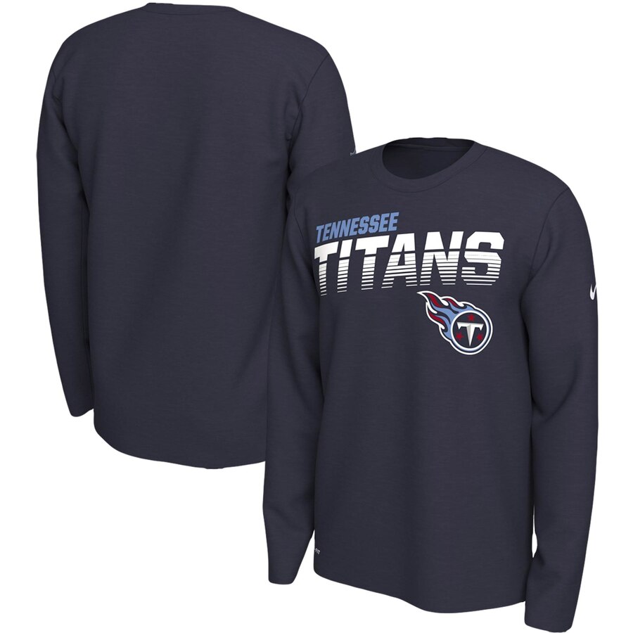 Tennessee Titans Nike Sideline Line of Scrimmage Legend Performance Long Sleeve T Shirt Navy