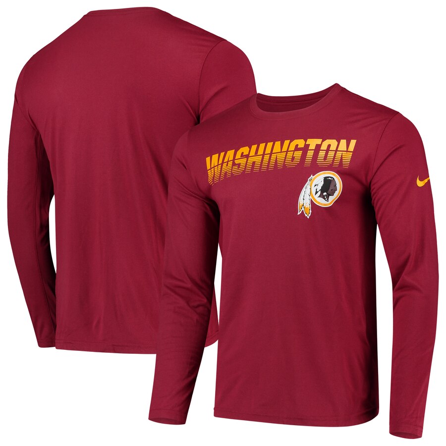 Washington Redskins Nike Sideline Line of Scrimmage Legend Performance Long Sleeve T Shirt Burgundy
