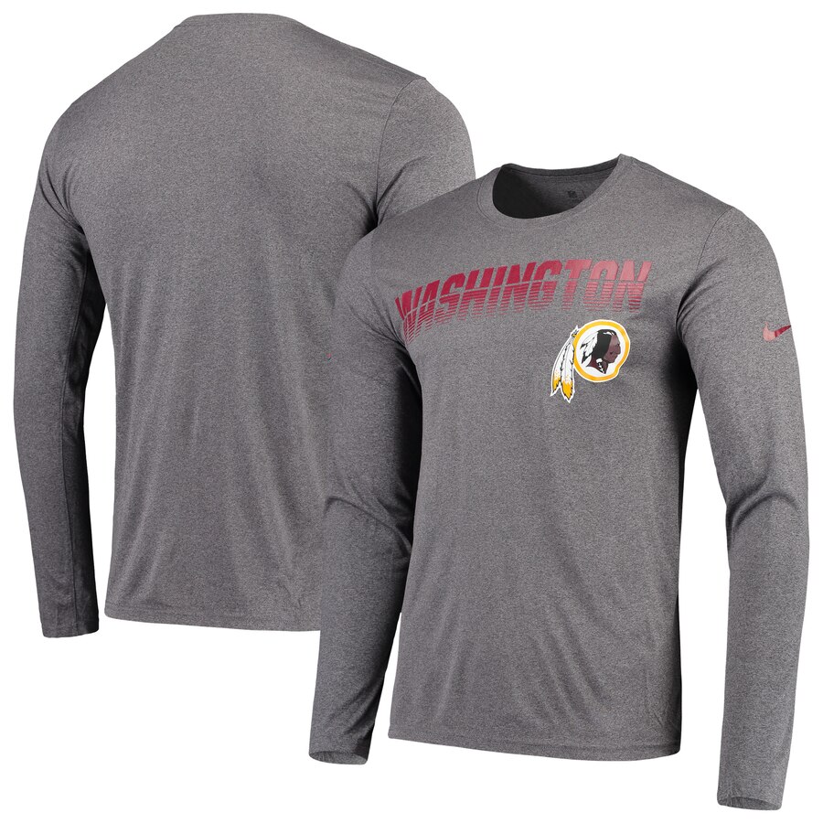 Washington Redskins Nike Sideline Line of Scrimmage Legend Performance Long Sleeve T Shirt Charcoal