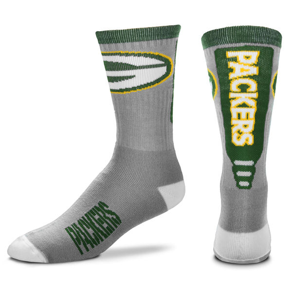 Green Bay Packers Team Logo Gray NFL Socks