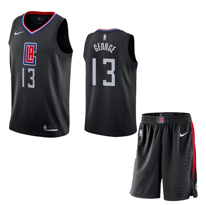 Clippers 13 Paul George Black City Edition Nike Swingman Jersey(With Shorts)