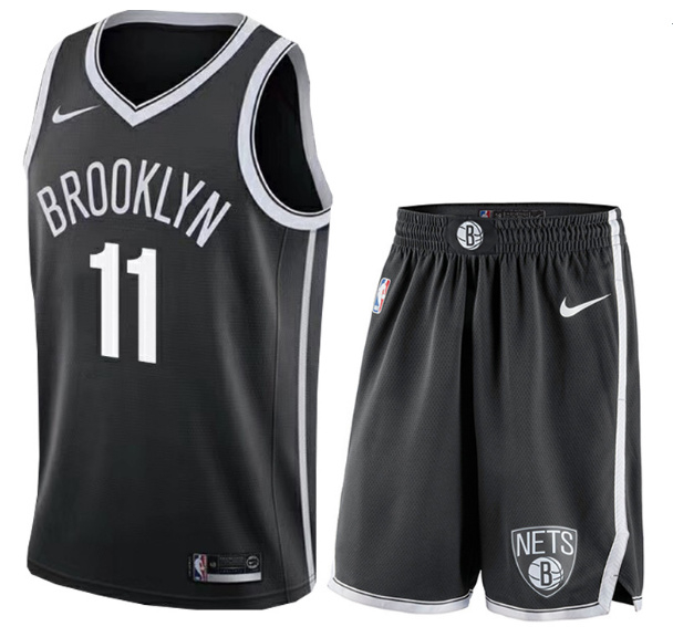 Nets 11 Kyrie Irving Black Nike Swingman Jersey(With Shorts)