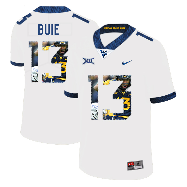 West Virginia Mountaineers 13 Andrew Buie White Fashion College Football Jersey