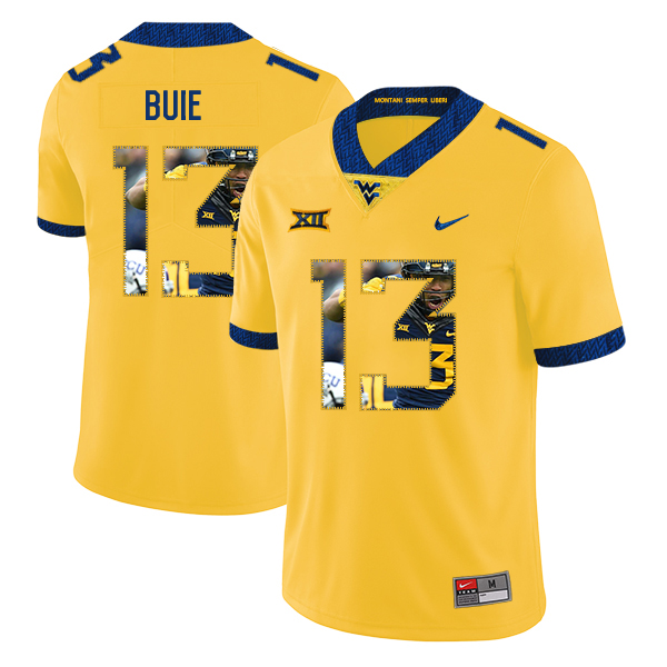 West Virginia Mountaineers 13 Andrew Buie Yellow Fashion College Football Jersey