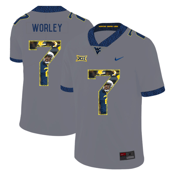 West Virginia Mountaineers 7 Daryl Worley Gray Fashion College Football Jersey