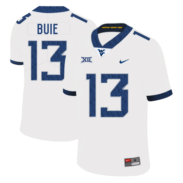 West Virginia Mountaineers 13 Andrew Buie White College Football Jersey