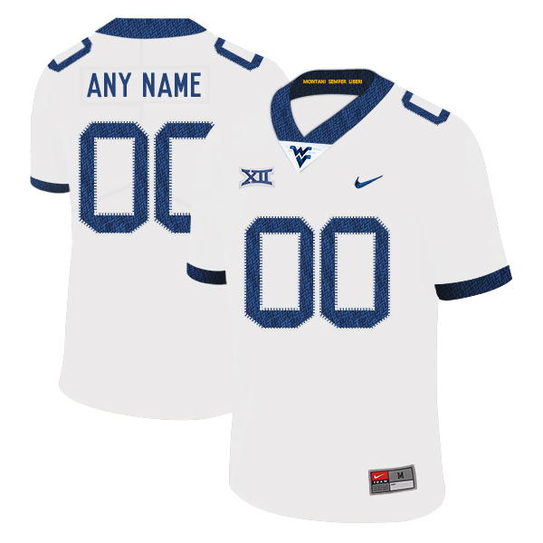 West Virginia Mountaineers Customized White College Football Jersey