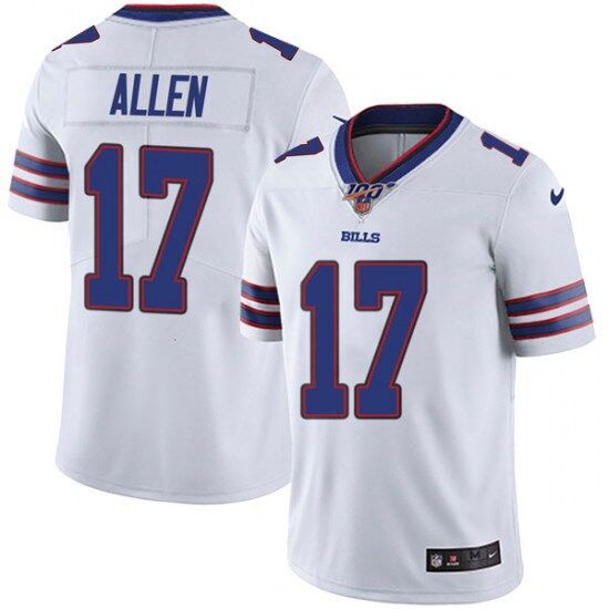 Nike Bills 17 Josh Allen White 100th Season Vapor Untouchable Limited Jersey
