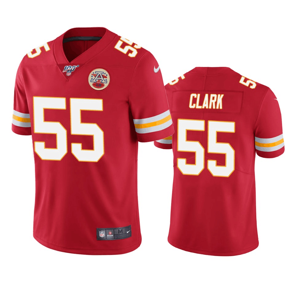 Nike Chiefs 55 Frank Clark Red 100th Season Vapor Untouchable Limited Jersey