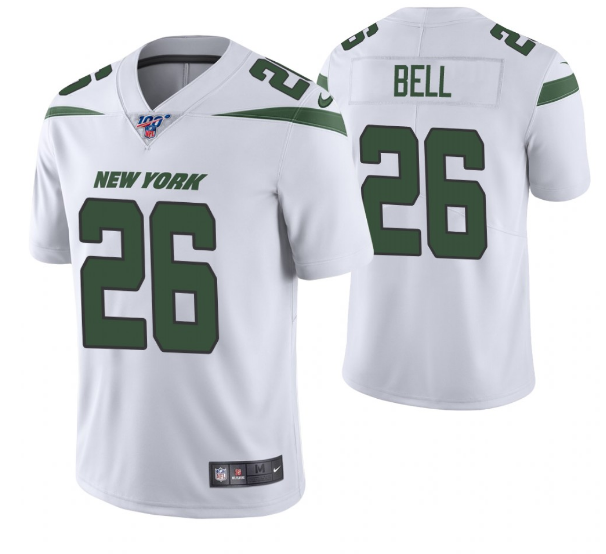 Nike Jets 26 Le'Veon Bell White 100th Season Vapor Untouchable Limited Jersey