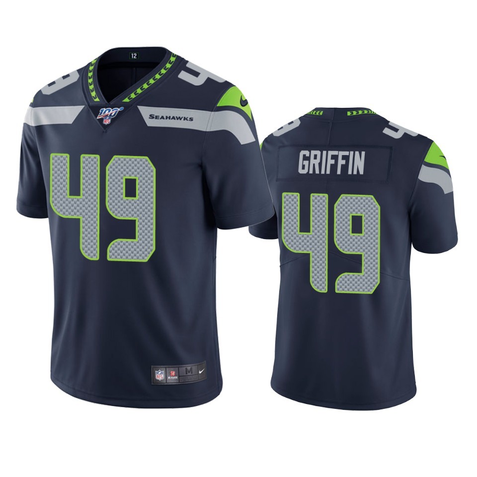 Nike Seahawks 49 Shaquem Griffin Navy 100th Season Vapor Untouchable Limited Jersey - Click Image to Close