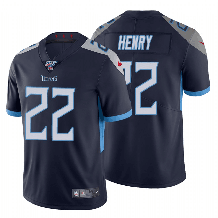 Nike Titans 22 Derrick Henry Navy 100th Season Vapor Untouchable Limited Jersey