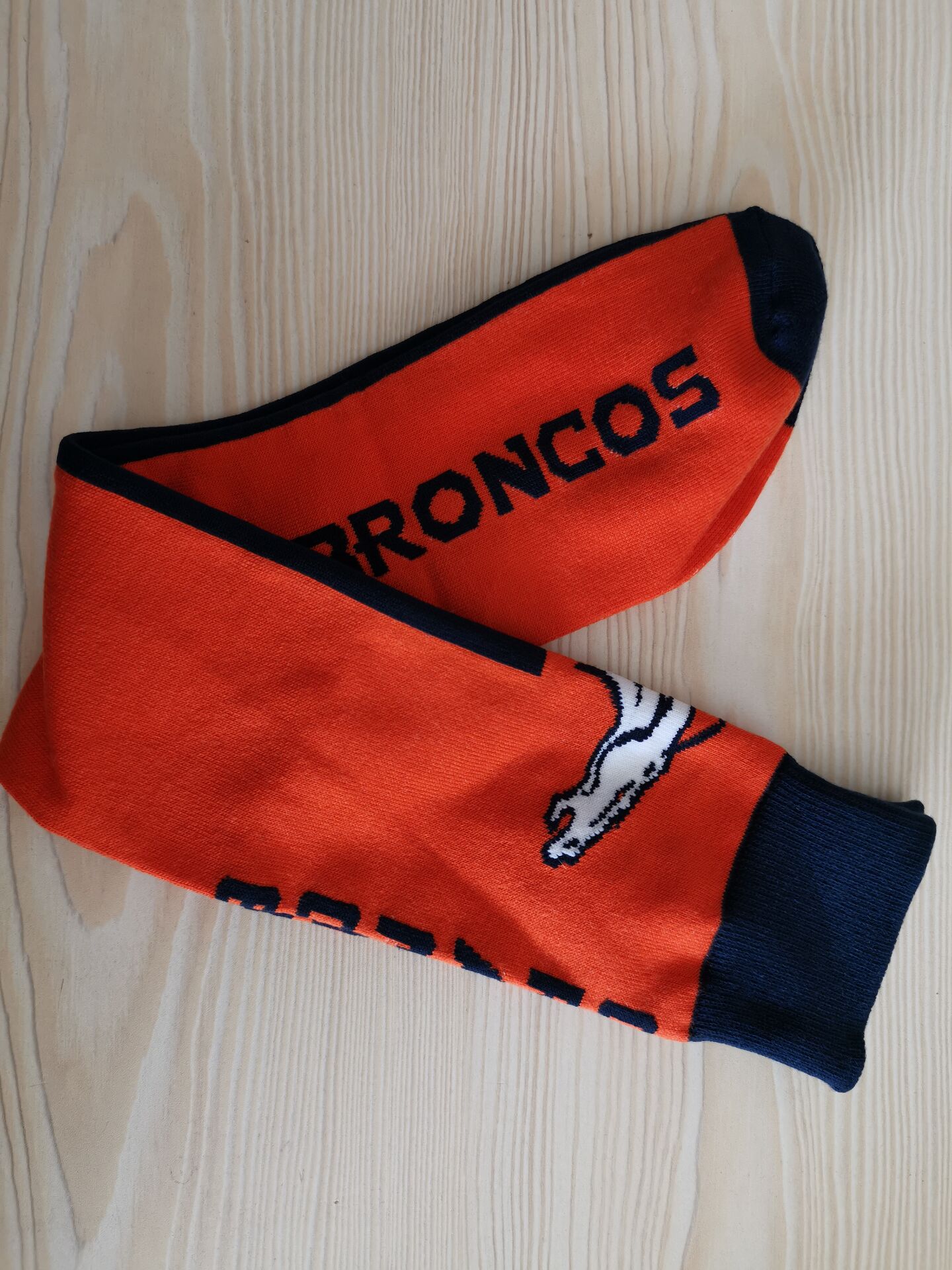 Denver Broncos Team Logo Orange Navy NFL Socks