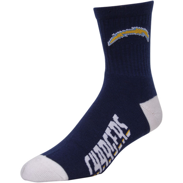 Los Angeles Chargers Team Logo Navy White NFL Socks - Click Image to Close