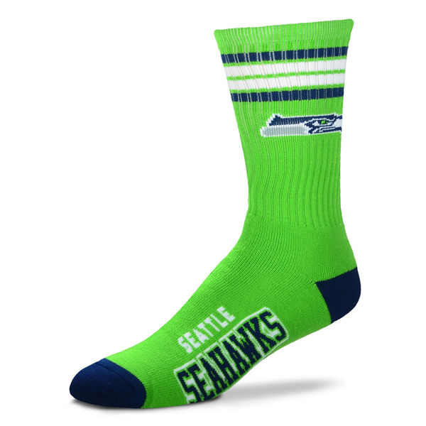 Seattle Seahawks Team Logo Green NFL Socks - Click Image to Close
