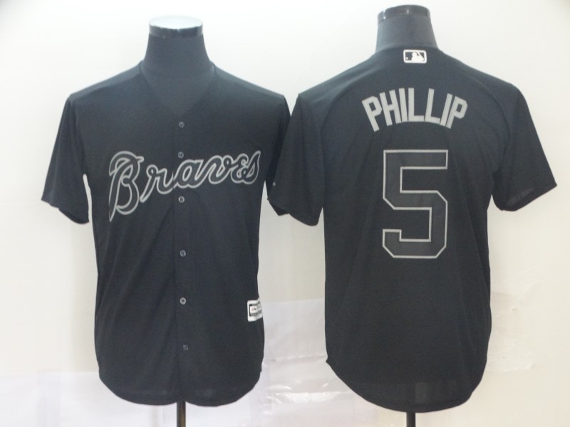 Braves 5 Freddie Freeman "Phillip" Black 2019 Players' Weekend Player Jersey - Click Image to Close