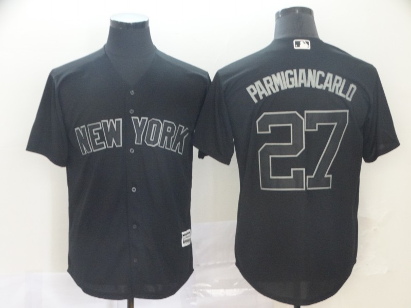 Yankees 27 Giancarlo Stanton "Parmigiancarlo" Black 2019 Players' Weekend Player Jersey