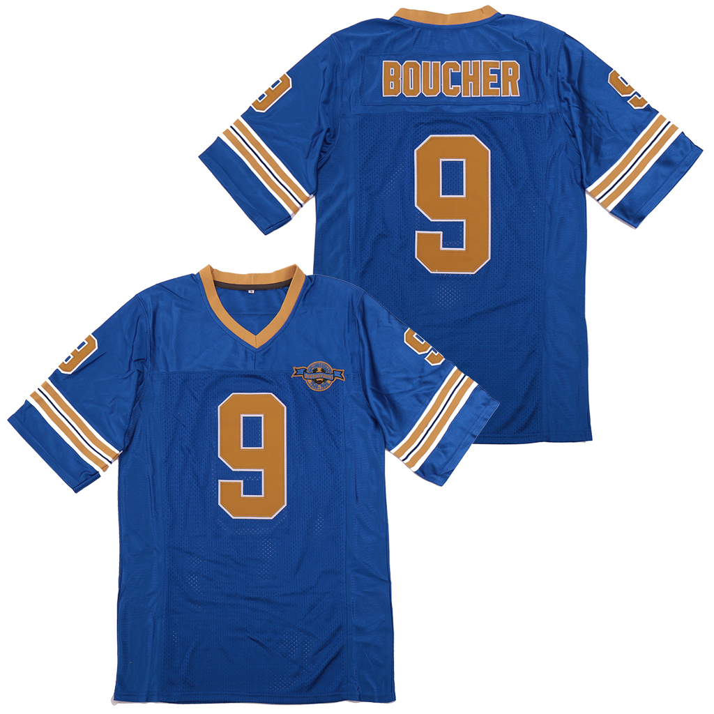 The Waterboy Mud Dogs 9 Bobby Boucher Blue 50th Anniversary Movie Football Jersey