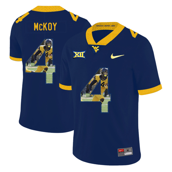 West Virginia Mountaineers 4 Kennedy McKoy Navy Fashion College Football Jersey