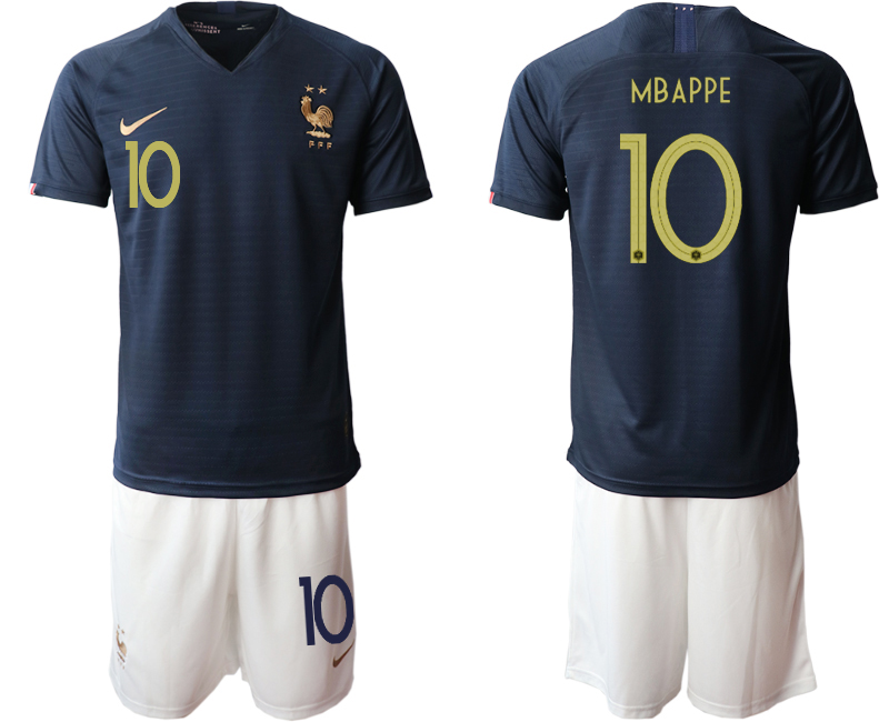 2019-20 France 10 MBAPPE Home Soccer Jersey