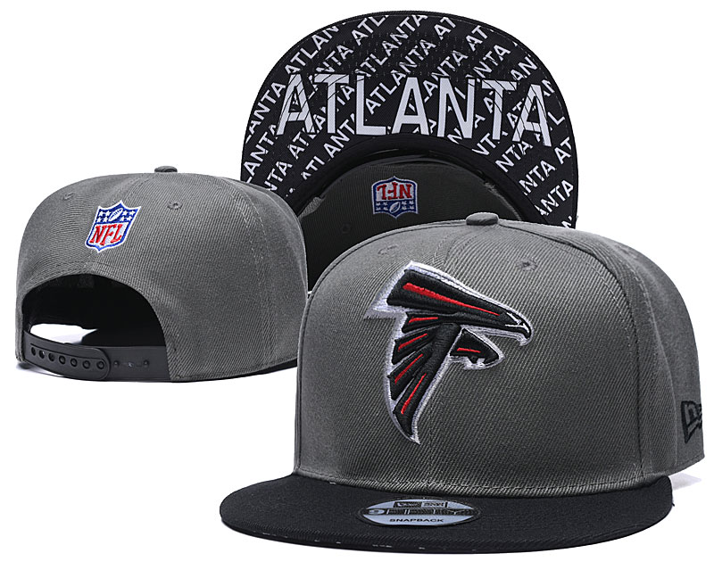 Falcons Team Logo Gray Black Adjustable Hat TX