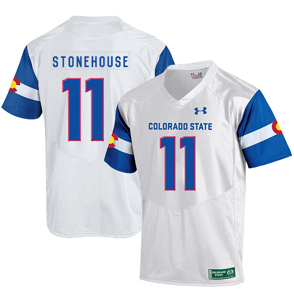 Colorado State Rams 11 Ryan Stonehouse White College Football Jersey