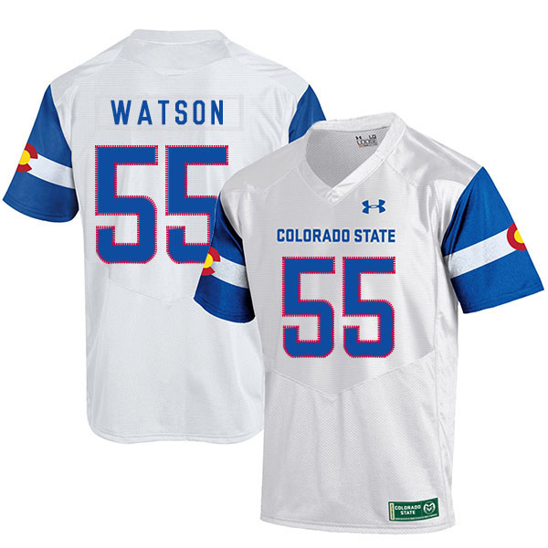 Colorado State Rams 55 Josh Watson White College Football Jersey