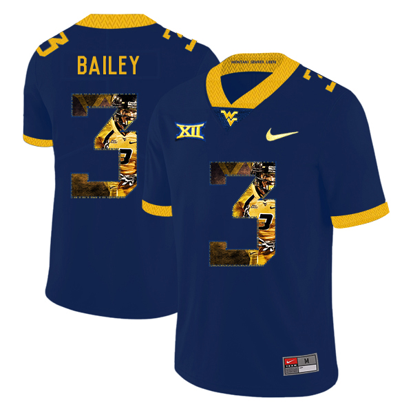West Virginia Mountaineers 3 Stedman Bailey Navy Fashion College Football Jersey