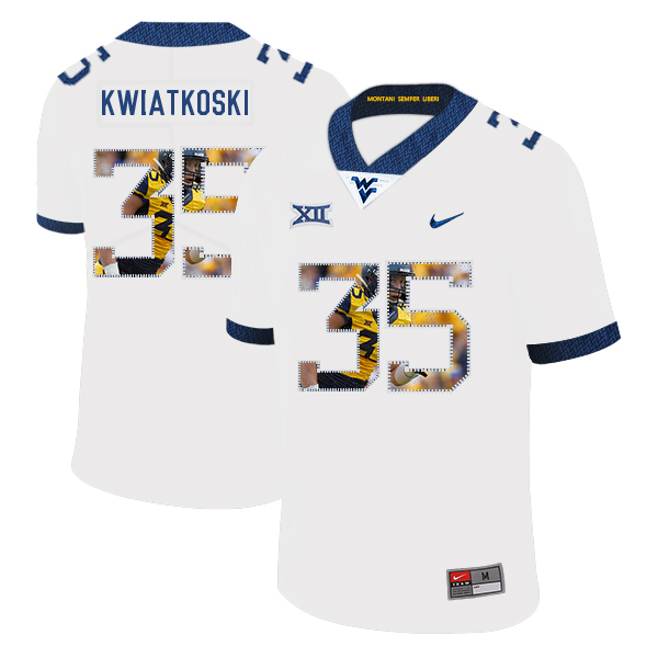 West Virginia Mountaineers 35 Nick Kwiatkoski White Fashion College Football Jersey