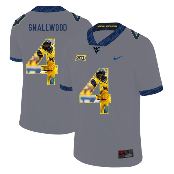 West Virginia Mountaineers 4 Wendell Smallwood Gray Fashion College Football Jersey