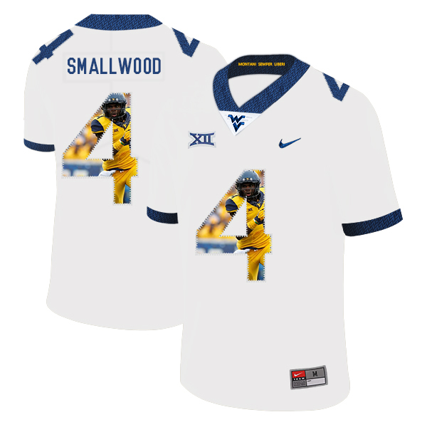West Virginia Mountaineers 4 Wendell Smallwood White Fashion College Football Jersey