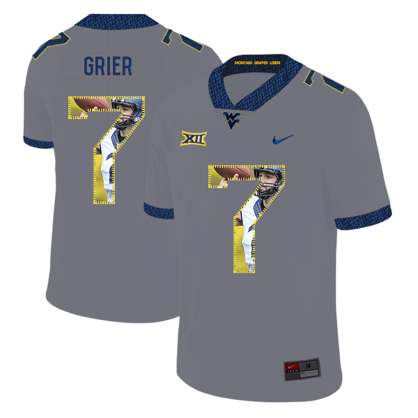 West Virginia Mountaineers 7 Will Grier Gray Fashion College Football Jersey