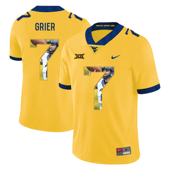 West Virginia Mountaineers 7 Will Grier Yellow Fashion College Football Jersey