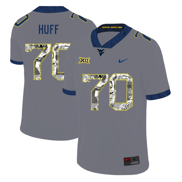 West Virginia Mountaineers 70 Sam Huff Gray Fashion College Football Jersey