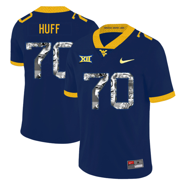 West Virginia Mountaineers 70 Sam Huff Navy Fashion College Football Jersey