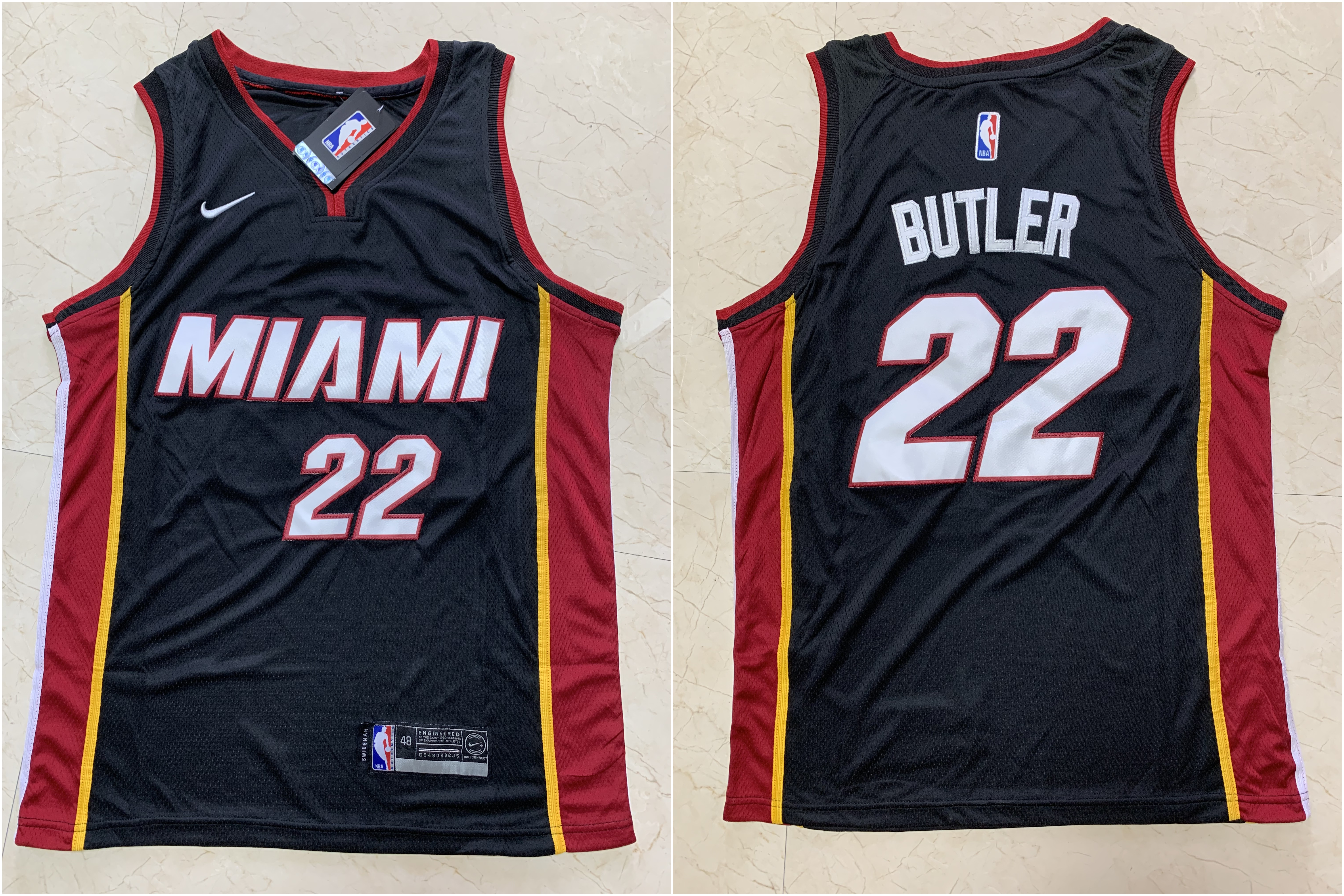 Heat 22 Jimmy Butler Black Nike Swingman Jersey - Click Image to Close