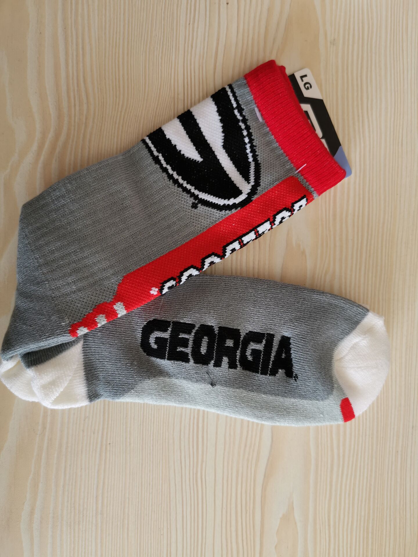 Georgia Bulldogs Team Logo Gray NCAA Socks