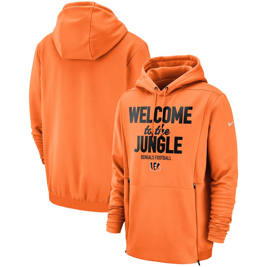 Cincinnati Bengals Nike Sideline Local Lockup Pullover Hoodie Orange