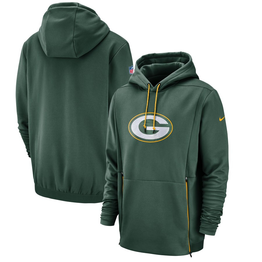 Green Bay Packers Nike Sideline Performance Player Pullover Hoodie Green