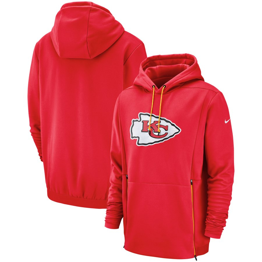 Kansas City Chiefs Nike Sideline Performance Player Pullover Hoodie Red