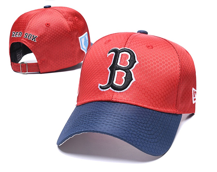 Red Sox Team Logo Red Navy 2019 Spring Training Peaked Adjustable Hat YD